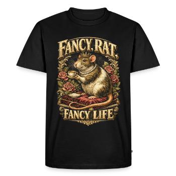 Rat de couleur Rat fantaisie Rat de la grande souris Rat domestique - T-shirt Premium bio Homme - noir - Devant - Nico (187cm)
