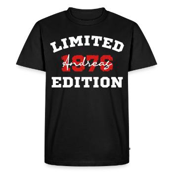 T-shirt d’anniversaire Andreas 50 ans - T-shirt Premium bio Homme - noir - Devant - Nico (187cm)