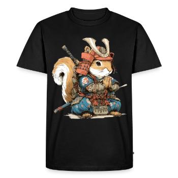 Armure Samouraï Écureuil - T-shirt Premium bio Homme - noir - Devant - Nico (187cm)