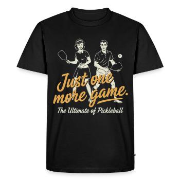 Pickleball Just One More Game Player Love - Men's Premium Organic T-Shirt - black - Front - Nico (187cm)