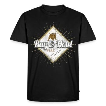Conception d’achat et de conservation pour investisseur et trader - T-shirt Premium bio Homme - noir - Devant - Nico (187cm)