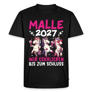 Malle 2027 Nous montons jusqu’à la fin de la licorne - T-shirt Premium bio Homme - noir - Devant - Nico (187cm)