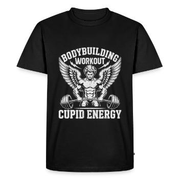 Énergie pour l’entraînement en force - T-shirt Premium bio Homme - noir - Devant - Nico (187cm)