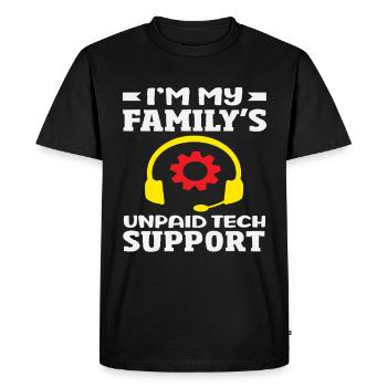 The family's unpaid tech support - Men's Premium Organic T-Shirt - black - Front - Nico (187cm)