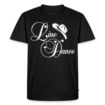 Line Dance Script Logo - Men's Premium Organic T-Shirt - black - Front - Nico (187cm)