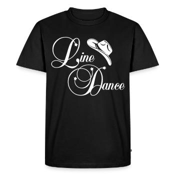 Line Dance Cowboy - Men's Premium Organic T-Shirt - black - Front - Nico (187cm)