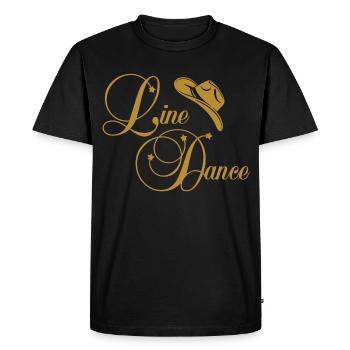 Line Dance Gold Logo - Men's Premium Organic T-Shirt - black - Front - Nico (187cm)