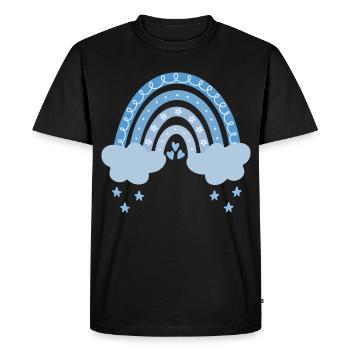 Arc-en-ciel avec des nuages - T-shirt Premium bio Homme - noir - Devant - Nico (187cm)