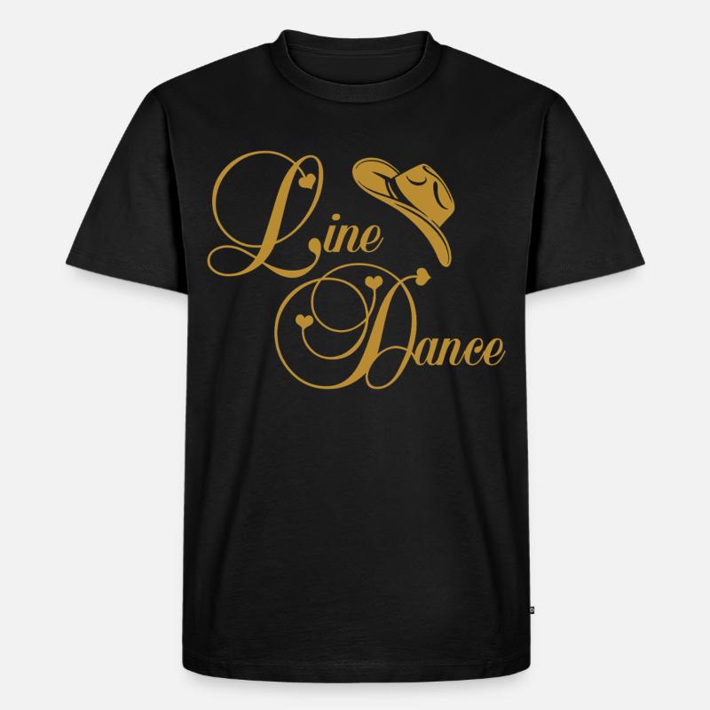 Line Dance Goldenes Logo - Männer Premium Bio T-Shirt - Schwarz