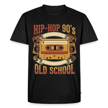 Hip Hop 90s Old School Cassette Retro - Men's Premium Organic T-Shirt - black - Front - Nico (187cm)