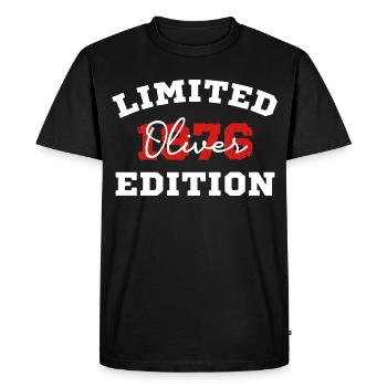 Édition limitée 1976 de la chemise d’anniversaire d’Oliver - T-shirt Premium bio Homme - noir - Devant - Nico (187cm)