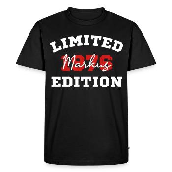 Édition limitée du t-shirt d’anniversaire Markus 1976 - T-shirt Premium bio Homme - noir - Devant - Nico (187cm)