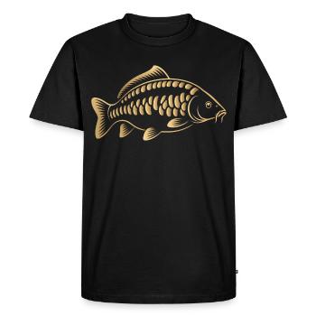 Carp Fish Minimalist Fishing Design - Men's Premium Organic T-Shirt - black - Front - Nico (187cm)