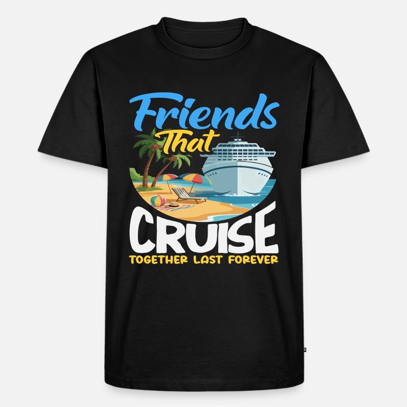 Freunde Kreuzfahrt Gemeinsam Urlaub Reise - Männer Premium Bio T-Shirt - Schwarz