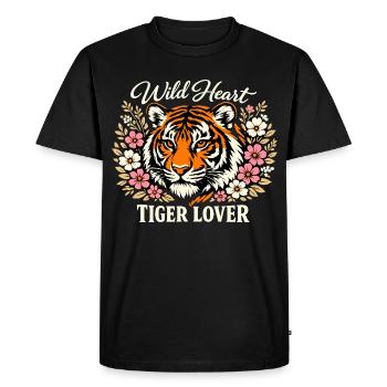 Wild Heart Tiger - Men's Premium Organic T-Shirt - black - Front - Nico (187cm)