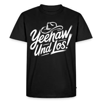 yes and go! Western Script - Men's Premium Organic T-Shirt - black - Front - Nico (187cm)