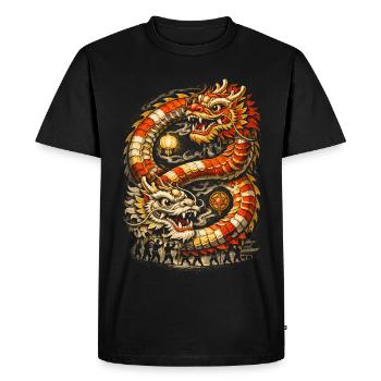 Dragon Dance Drachentanz - Men's Premium Organic T-Shirt - black - Front - Nico (187cm)