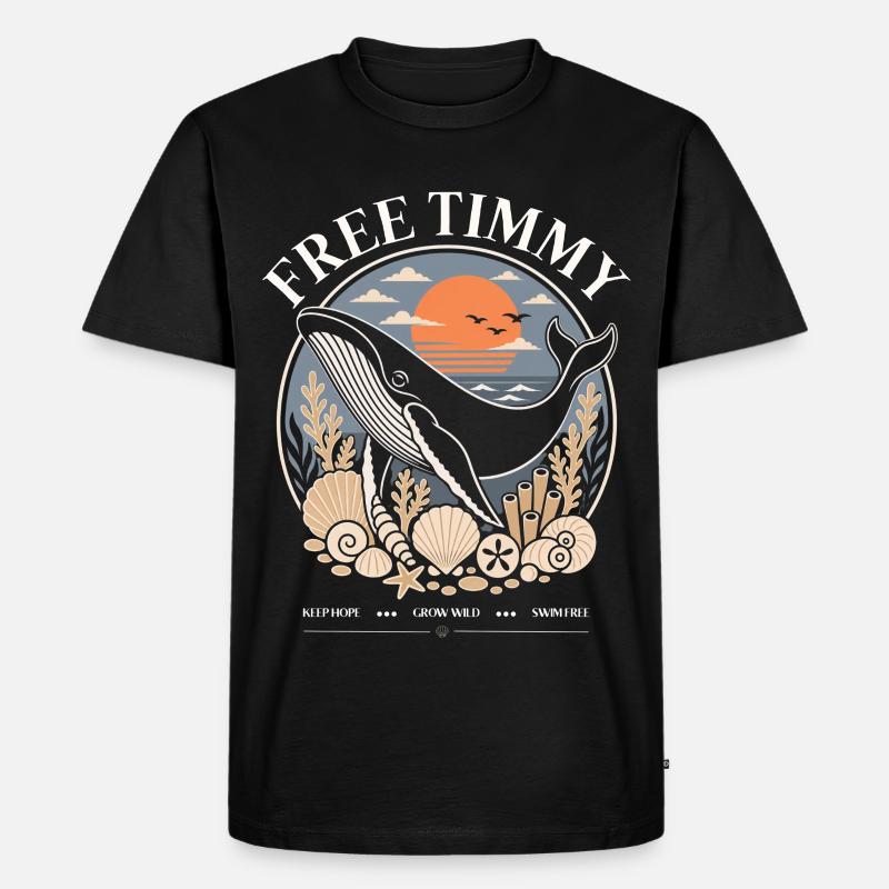 Buckelwal Timmy Hope Statement Merch - Männer Premium Bio T-Shirt - Schwarz