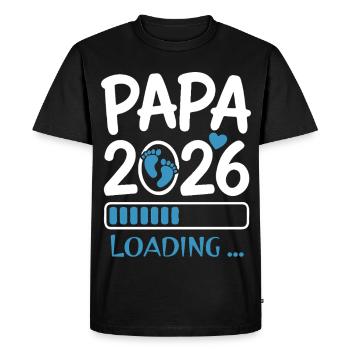 Cadeau drôle Papa Papa 2026 - T-shirt Premium bio Homme - noir - Devant - Nico (187cm)