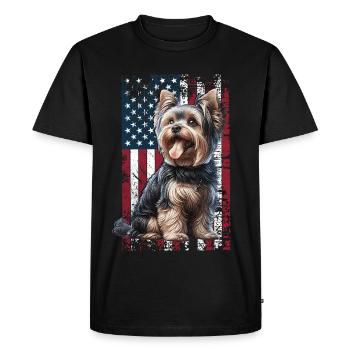 Yorkshire Terrier Terrier américain Yorkshire Terrier - T-shirt Premium bio Homme - noir - Devant - Nico (187cm)