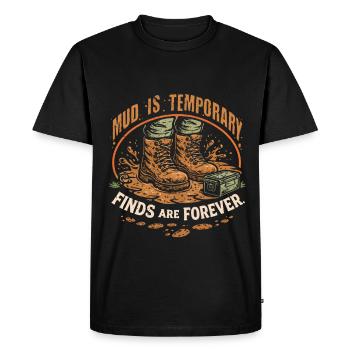 La boue de géocache est temporaire, les découvertes sont éternellement - T-shirt Premium bio Homme - noir - Devant - Nico (187cm)