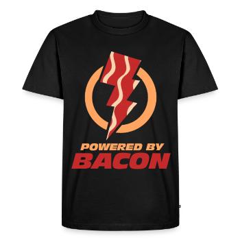 Propulsé par Bacon Lightning - T-shirt Premium bio Homme - noir - Devant - Nico (187cm)
