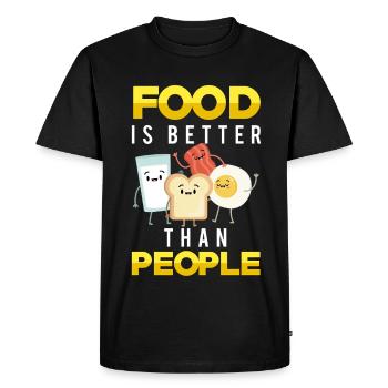 La nourriture est meilleure que les gens drôle - T-shirt Premium bio Homme - noir - Devant - Nico (187cm)