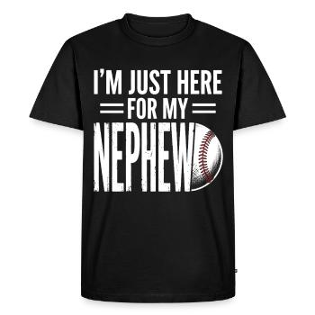 Je suis juste là pour mon neveu au baseball - T-shirt Premium bio Homme - noir - Devant - Nico (187cm)