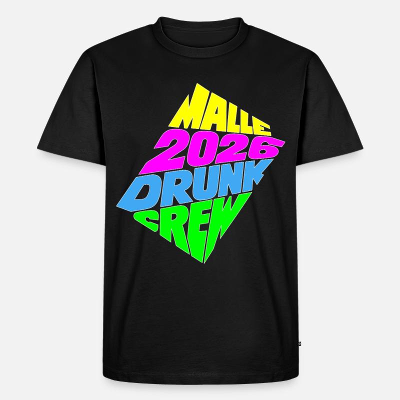 Malle 2026 Drunk Crew - Männer Premium Bio T-Shirt - Schwarz