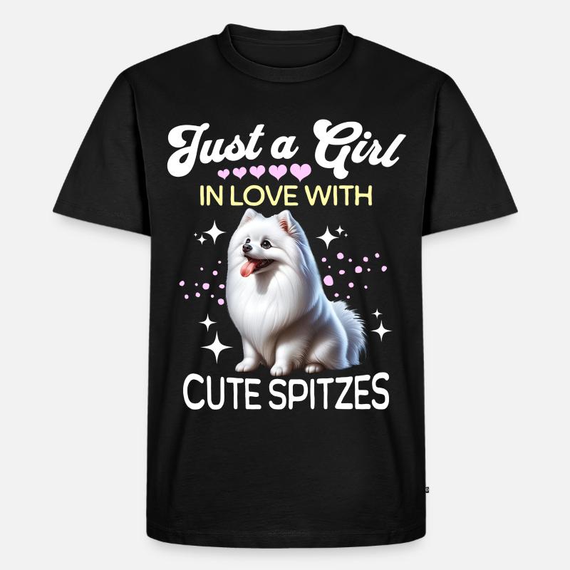 Spitz Zwergspitz Mädchen - Männer Premium Bio T-Shirt - Schwarz