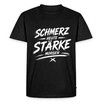 Douleur aujourd’hui Force Demain - T-shirt Premium bio Homme - noir - Devant - Nico (187cm)