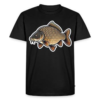 Conception minimaliste de pêche à la carpe Style de pêcheur propre - T-shirt Premium bio Homme - noir - Devant - Nico (187cm)