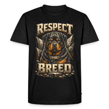 Rottweiler Dog Respect The Breed - Men's Premium Organic T-Shirt - black - Front - Nico (187cm)