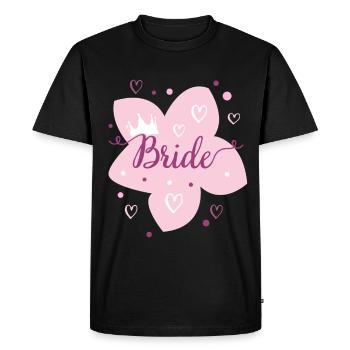 Couronne rose de fleurs de mariée de mariage - T-shirt Premium bio Homme - noir - Devant - Nico (187cm)