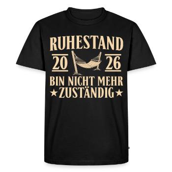 Retraite 2026 - Je ne suis plus responsable - T-shirt Premium bio Homme - noir - Devant - Nico (187cm)