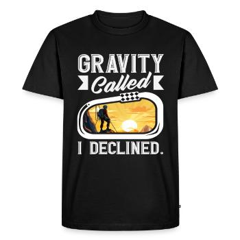 Gravity Called I Declined Funny Climbing - Men's Premium Organic T-Shirt - black - Front - Nico (187cm)