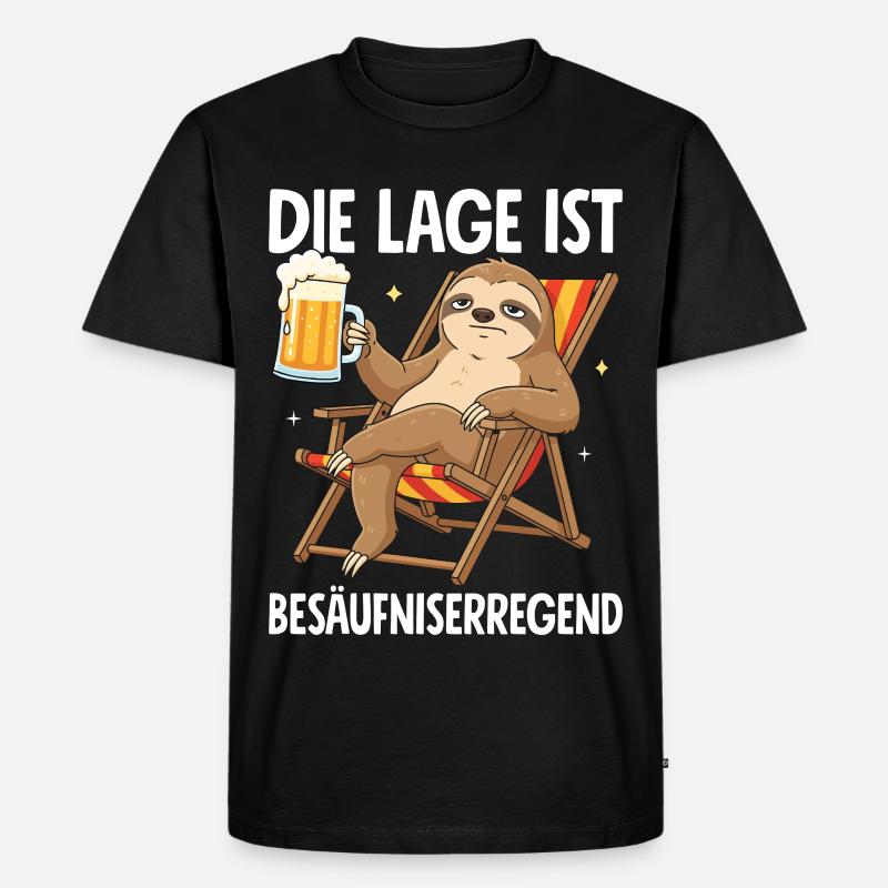 Die Lage Ist Besäufniserregend - Männer Premium Bio T-Shirt - Schwarz