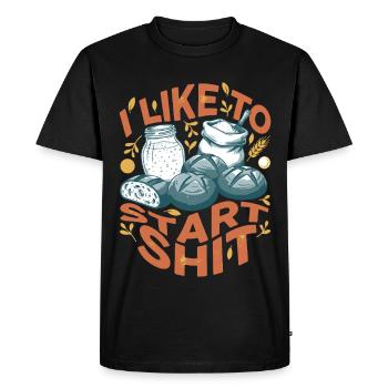 Pâtisserie au pain au levain J’aime commencer l’ère des boulangers - T-shirt Premium bio Homme - noir - Devant - Nico (187cm)