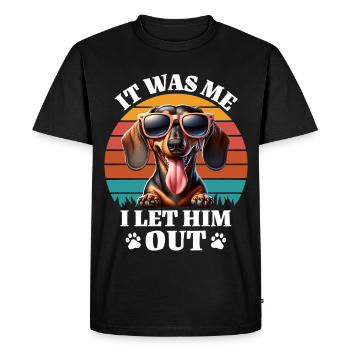 Funny Dachshund Sayings - Men's Premium Organic T-Shirt - black - Front - Nico (187cm)