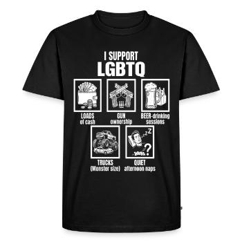 Je soutiens le mode de vie gangster LGBTQ - T-shirt Premium bio Homme - noir - Devant - Nico (187cm)