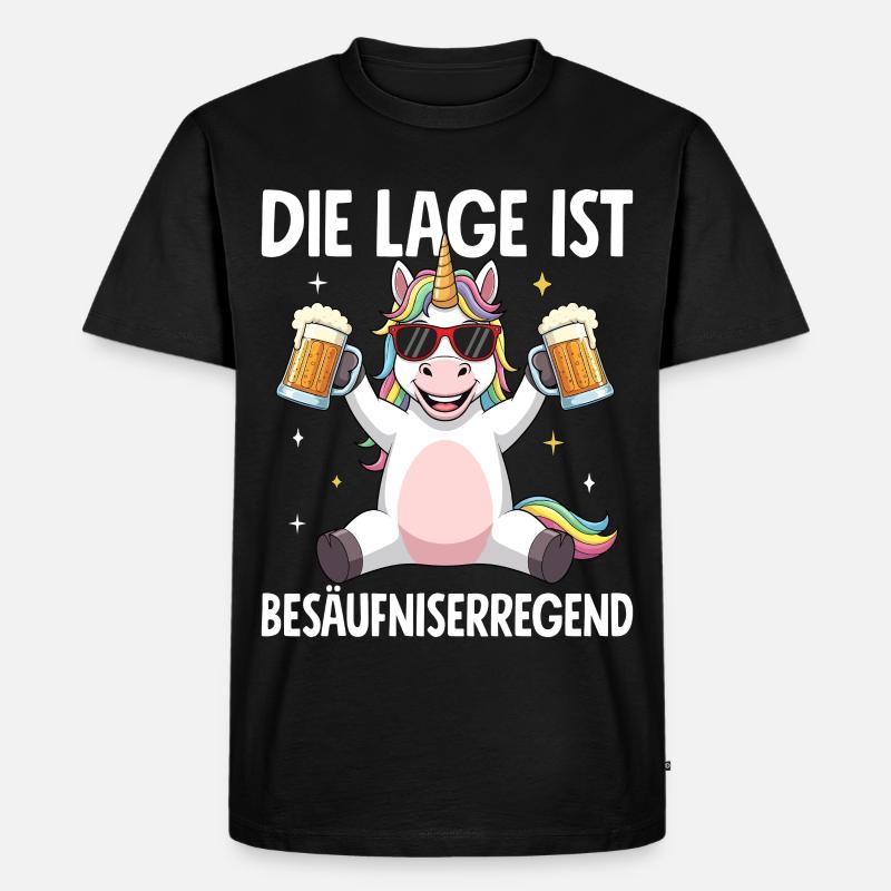 Die Lage Ist Besäufniserregend - Männer Premium Bio T-Shirt - Schwarz