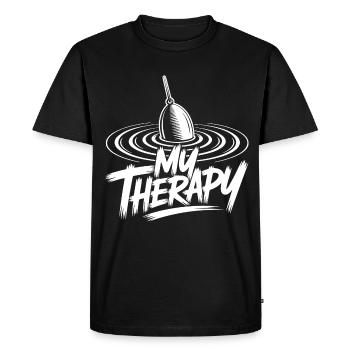 Fishing relaxed - Men's Premium Organic T-Shirt - black - Front - Nico (187cm)