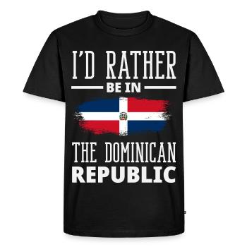 Drapeau de la République dominicaine Dom Rep Pride - T-shirt Premium bio Homme - noir - Devant - Nico (187cm)
