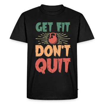 Motif de mise en forme et ne pas arrêter les kettlebells - T-shirt Premium bio Homme - noir - Devant - Nico (187cm)