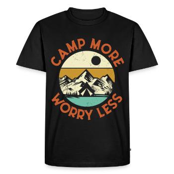 Camp More Feel Free – Ambiances Nature Escape - T-shirt Premium bio Homme - noir - Devant - Nico (187cm)