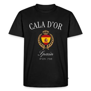 Armoiries de Cala d’Or Majorque, Espagne – Souvenir de voyage - T-shirt Premium bio Homme - noir - Devant - Nico (187cm)