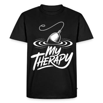 Fishing My Therapy - Men's Premium Organic T-Shirt - black - Front - Nico (187cm)