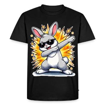 Lapin à tamponner - T-shirt Premium bio Homme - noir - Devant - Nico (187cm)