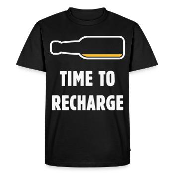 Time To Recharge (Beer / Beer / NEG 2C) - Men's Premium Organic T-Shirt - black - Front - Nico (187cm)