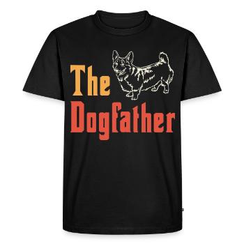Le Corgi du Père Chien – Amoureux des chiens drôles - T-shirt Premium bio Homme - noir - Devant - Nico (187cm)